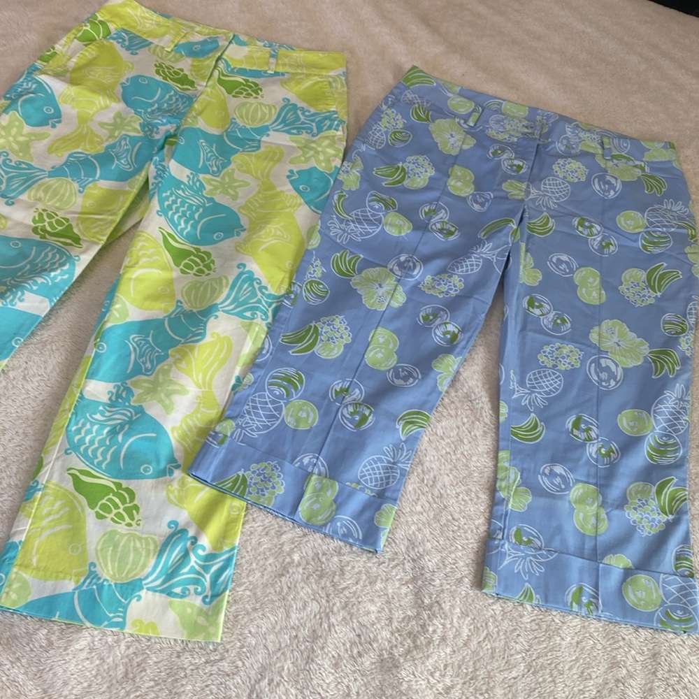 Lot of 2 VTG white tag Lilly Pulitzer pants size 2